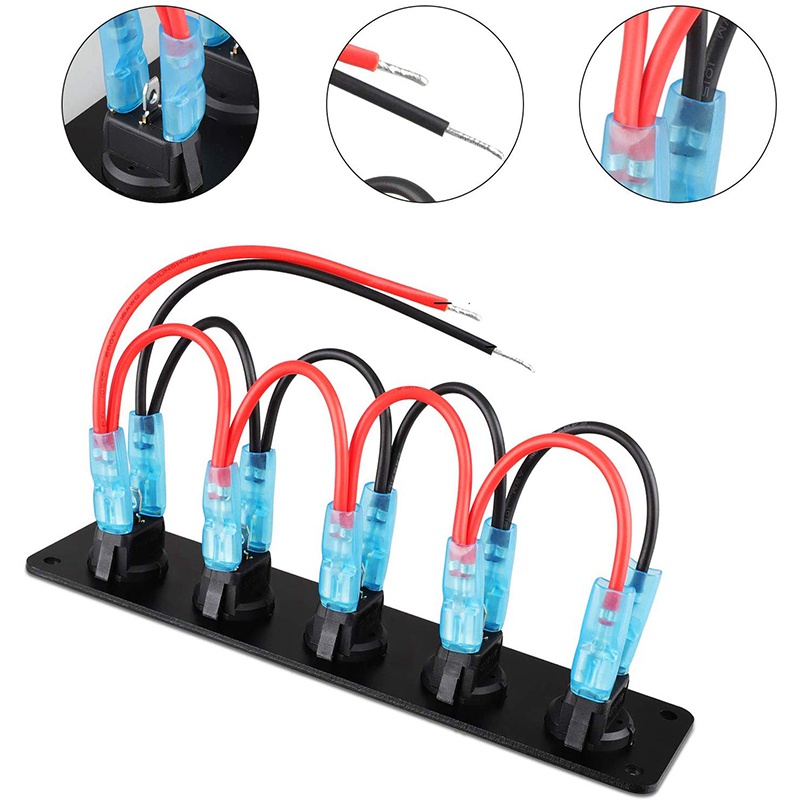 Bảng Công Tắc Bật / Tắt 5 Nút Cho Tàu Thuyền / Xe Hơi 12V 24V