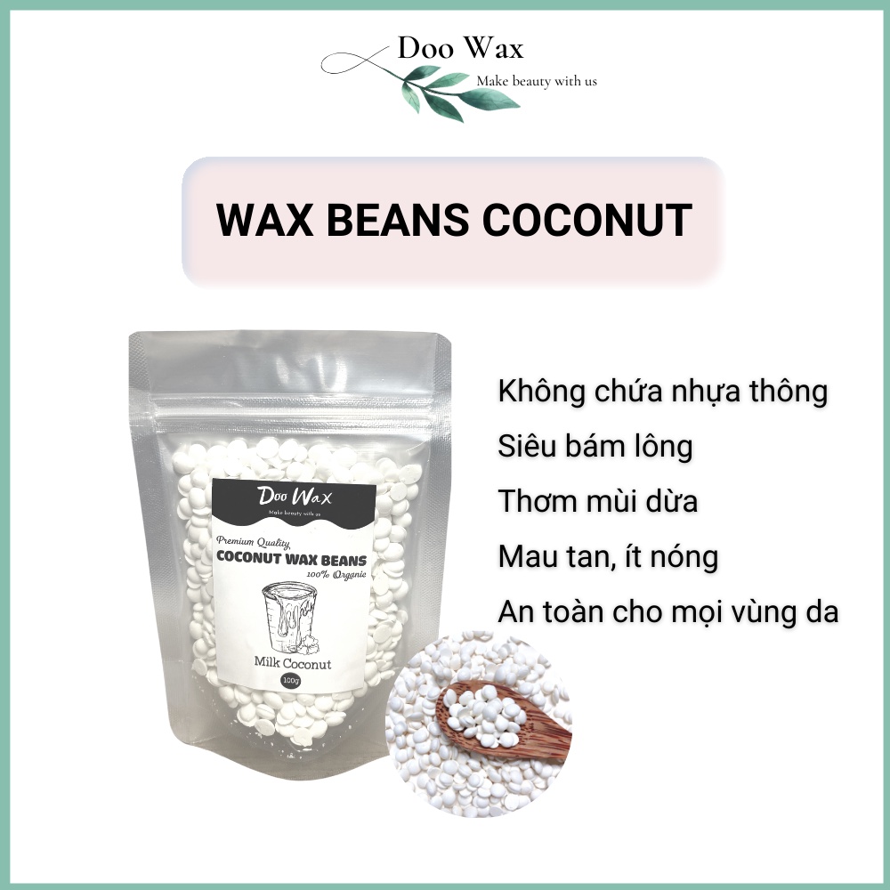 Sáp Wax lông nách râu ria bikini Nóng Dừa Cao Cấp Coconut Siêu Bám 50g