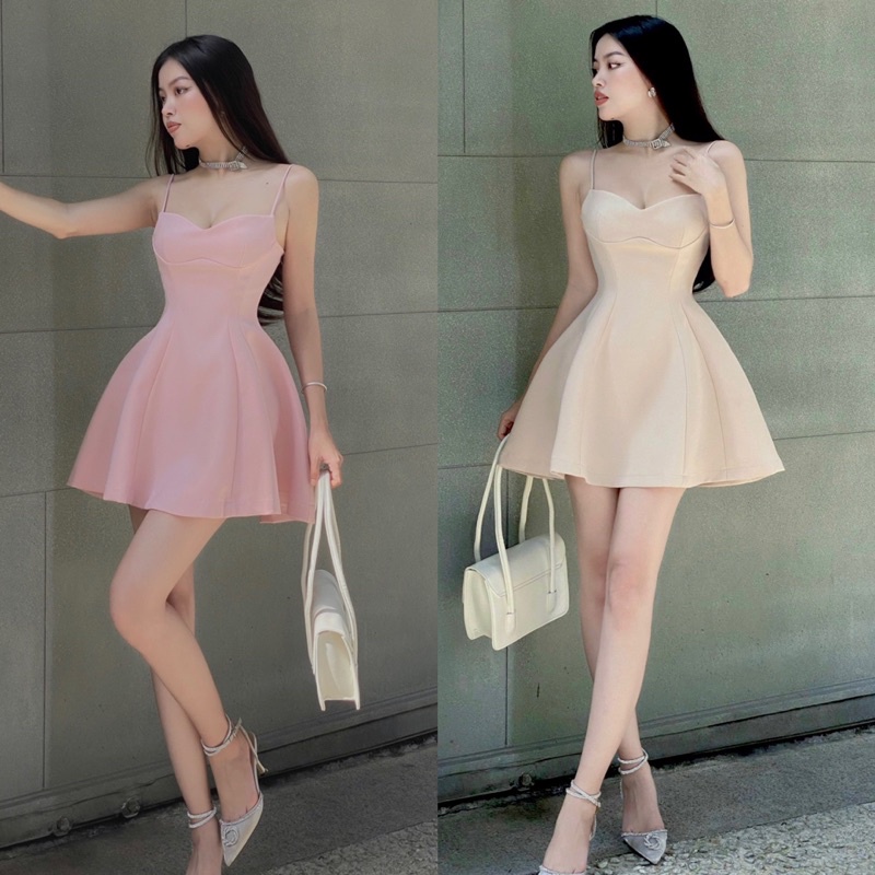 HÌNH THẬT - Sẵn Hỏa Tốc - Gerbera Mini Dress - Đầm Thiết Kế Orange Studios Cúp Ngực Tùng Xoè