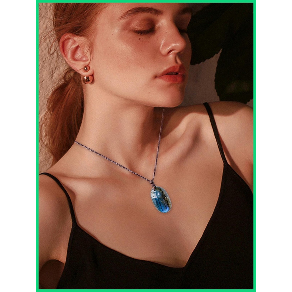 Mặt Dây Chuyền Bằng Đá Labradorite Tự Nhiên Hình Giọt Nước