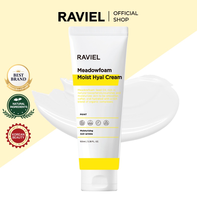 Kem dưỡng ẩm mặt RAVIEL Meadowfoam Seed Oil 7 Hyaluronic Acid 100ml/ Dermabiome CX & Catus chống lão hóa nếp nhăn