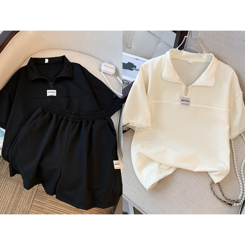 Set polo may 2 thân logo ngực Nana's House Chất vải mềm mịn Cổ bẻ trẻ trung Màu basic dễ mặc Logo ngực tạo điểm nhấn