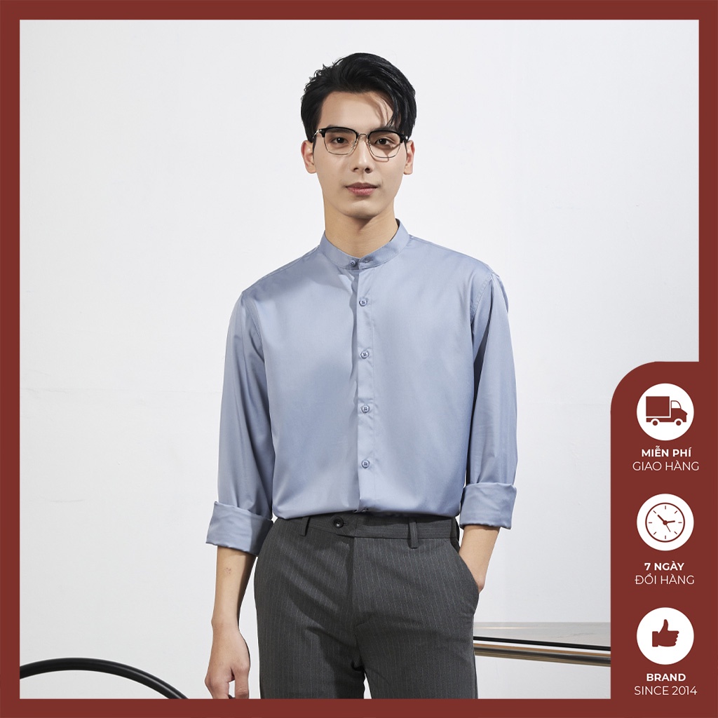 Áo sơ mi cổ tàu nam Độc menswear chất cotton lụa mềm mịn form thoải mái dễ mặc phong cách Hàn Quốc - SM467
