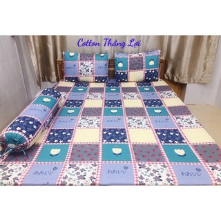 BỘ DRAP 4 MÓN VẢI COTTON THẮNG LỢI CHUẨN LOGO CTY 100% (Size M4x2M) chat chọn mẫu