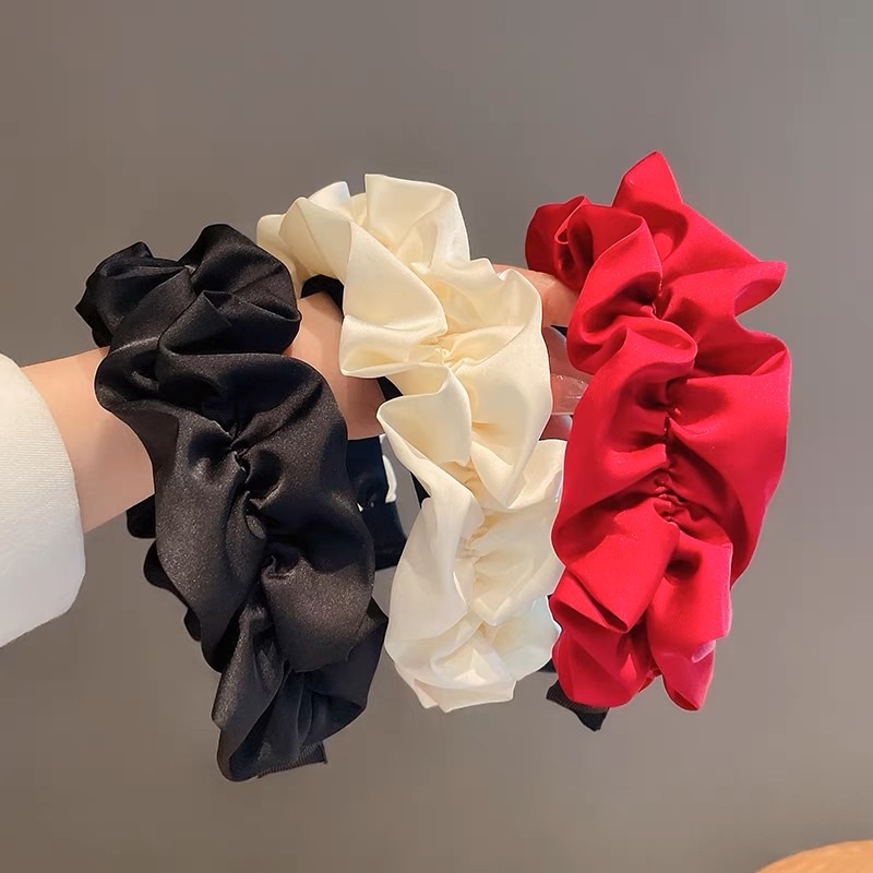 cài tóc vải phi bóng sang chảnh phong cách hàn quốc