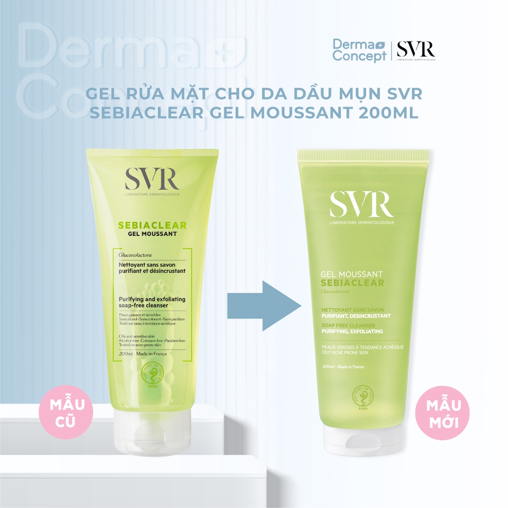 Gel rửa mặt cho da dầu mụn SVR Sebiaclear Gel Moussant 55ml/ 200ml/ 400ml