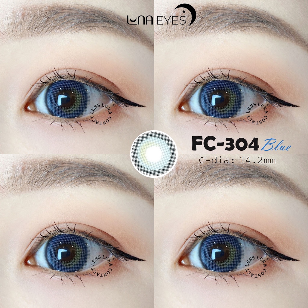 [1 year] Kính áp tròng LUNA EYES mã FC-304 BLUE - Lens size vừa