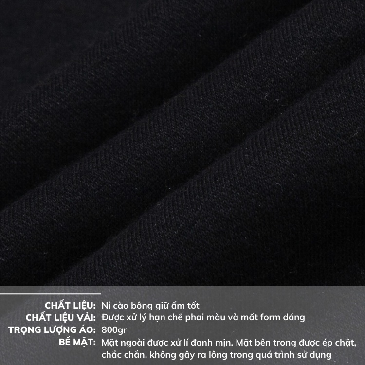 Áo khoác nỉ bông nam hoodie zip thương hiệu thời trang 360Boutique chất liệu dày dặn- KNMOL332