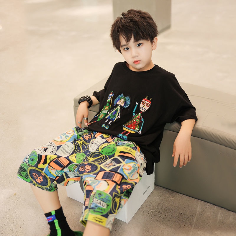 Set Đồ Vest Thời Trang Lịch Lãm Cho Nam☾✖Bộ Quần Áo Denim Mỏng Tay Ngắn Thời Trang Mùa Hè Hàn Quốc Mới 2022 Dành Cho Bé Trai