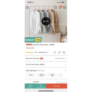 Pass Áo sơ mi voan mỏng Nut Closet