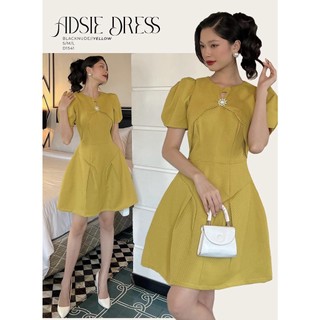 Đầm tay phồng đính đá đi tiệc đi làm đơn giản Mụp Store