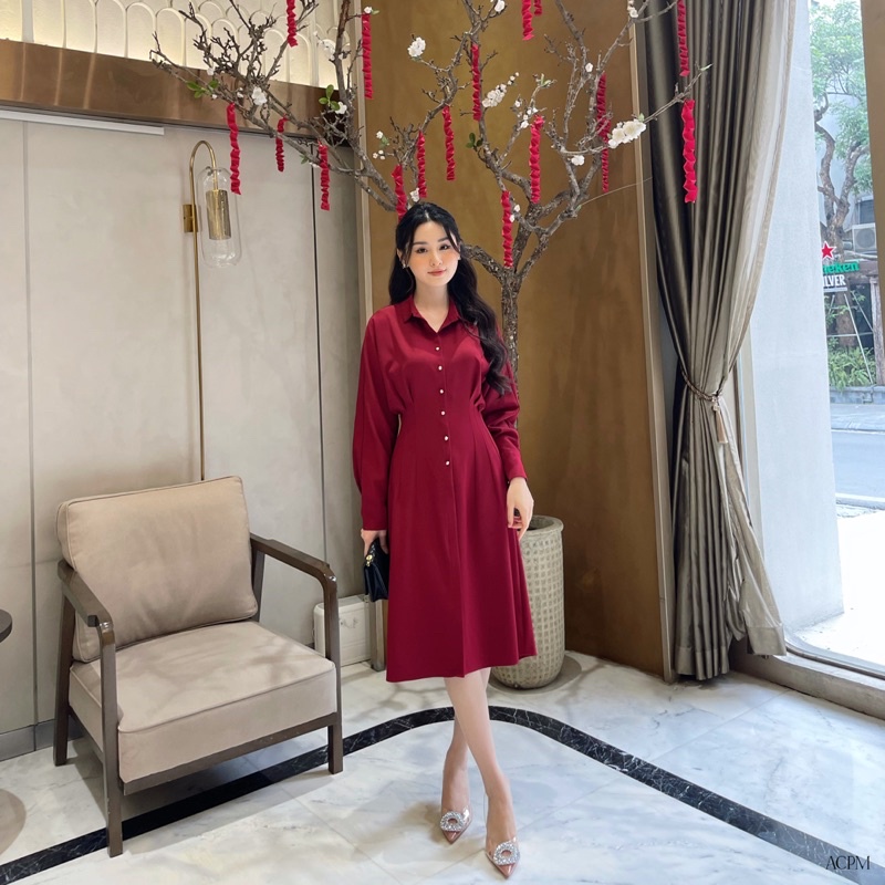 Chloris dress / Váy sơ mi dáng ngắn nhún li