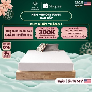 Nệm foam cuộn hút chân không cao cấp Zinus 160x200x20cm