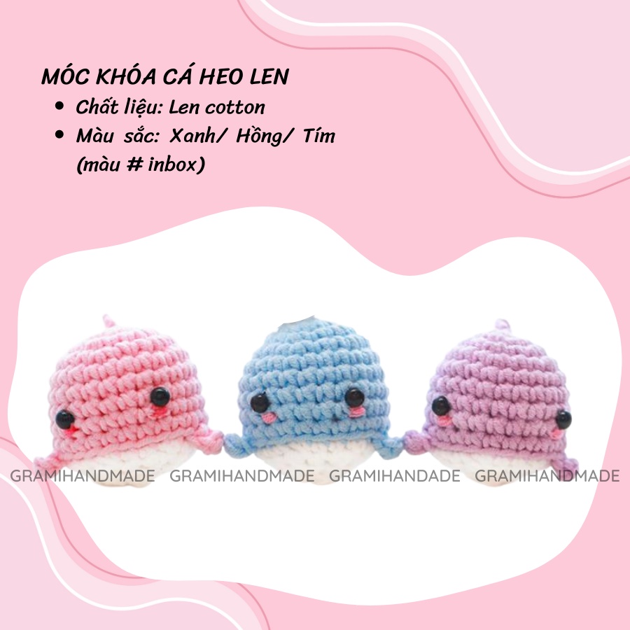 Móc khóa cá heo len handmade