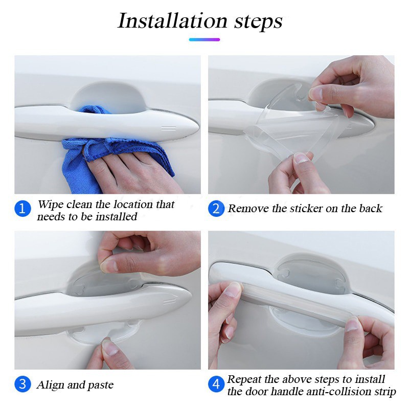 Miếng Dán Bảo Vệ Tay Nắm Cửa Trong Suốt Chống Trầy Cho Xe Hơi Toyota C-HR CHR