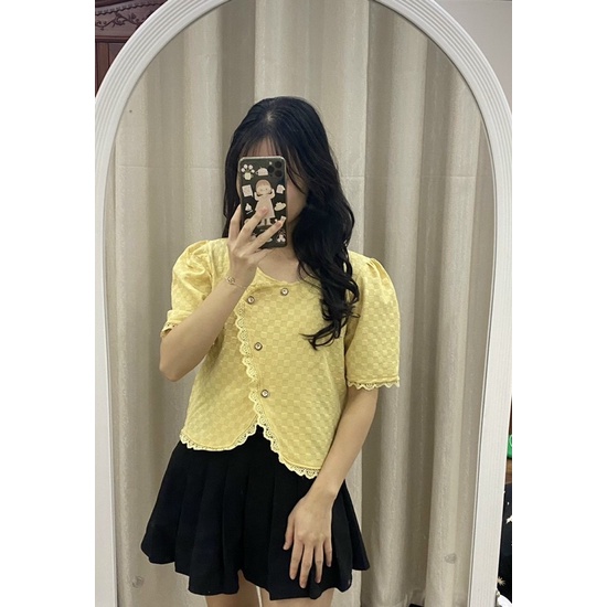 ❤❤️❤️Áo sơ mi kiểu pha ren viền siêu đẹp Hàng sẵn tại shop 5 màu cực đẹp❤️❤️❤️