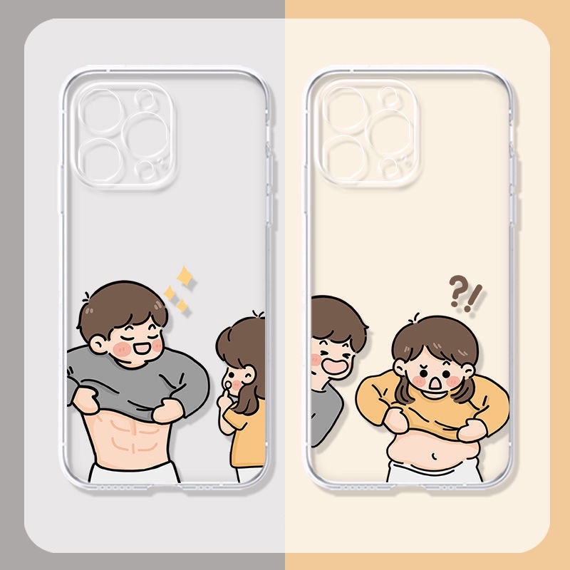 Ốp lưng iphone dành cho các cặp đôi yêu nhau hoạt tiết nam nữ hoạt hình khoe múi khoe mỡ cute , Ốp đôi tình yêu