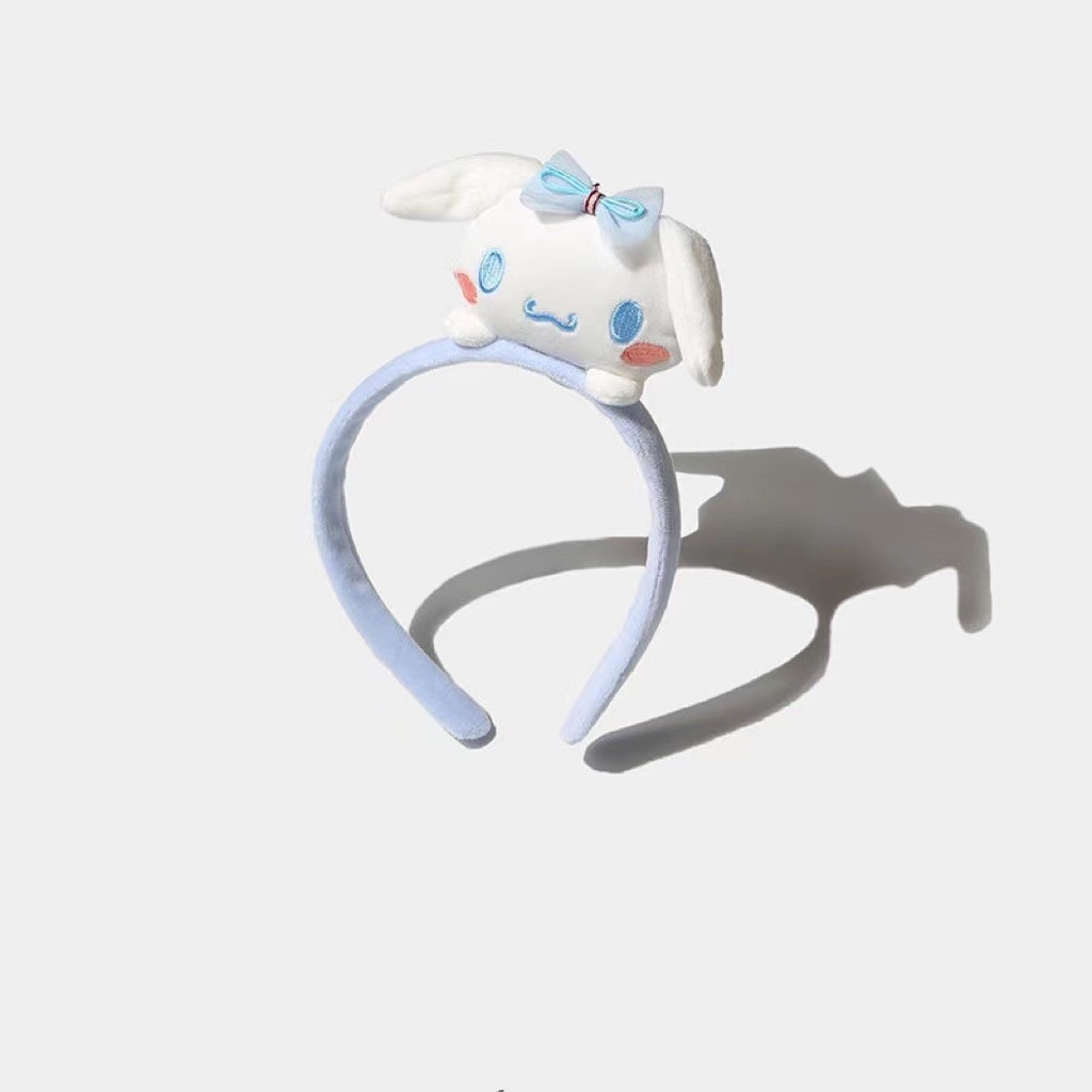 Băng Đô Cài Tóc Rửa Mặt Trang Điểm Hình Tai Thỏ Giả Lông Thú Hoạt Hình Dễ Thương