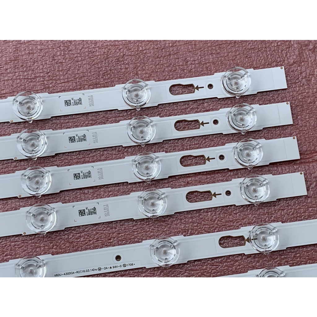 THANH LED TIVI SAMSUNG 43KU6000 43MU6100 43MU6150 HÀNG ZIN HÃNG MỚI 100% BỘ 4 THANH 7 BÓNG VÀ 4 THANH 5 BÓNG MỖI BÓNG 3V