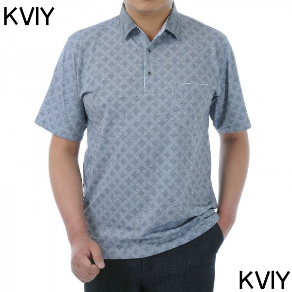 Áo Thun Ngắn Tay Dáng Rộng Có Túi Thời Trang Mùa Hè Giản Dị Dành Cho Đàn Ông Trung Niên