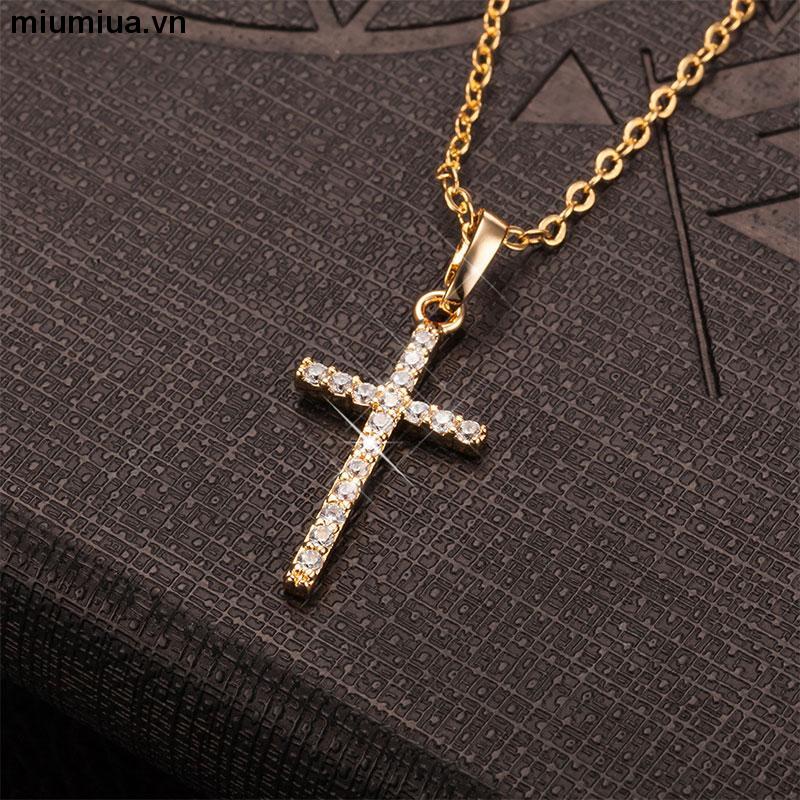 miumiuaDây Chuyền Nam Unisex Vòng Cổ Thánh Giá Đính Đá Thời Trang Siw Chain Loki Màu Bạc TItan Cao Cấp Không Gỉ