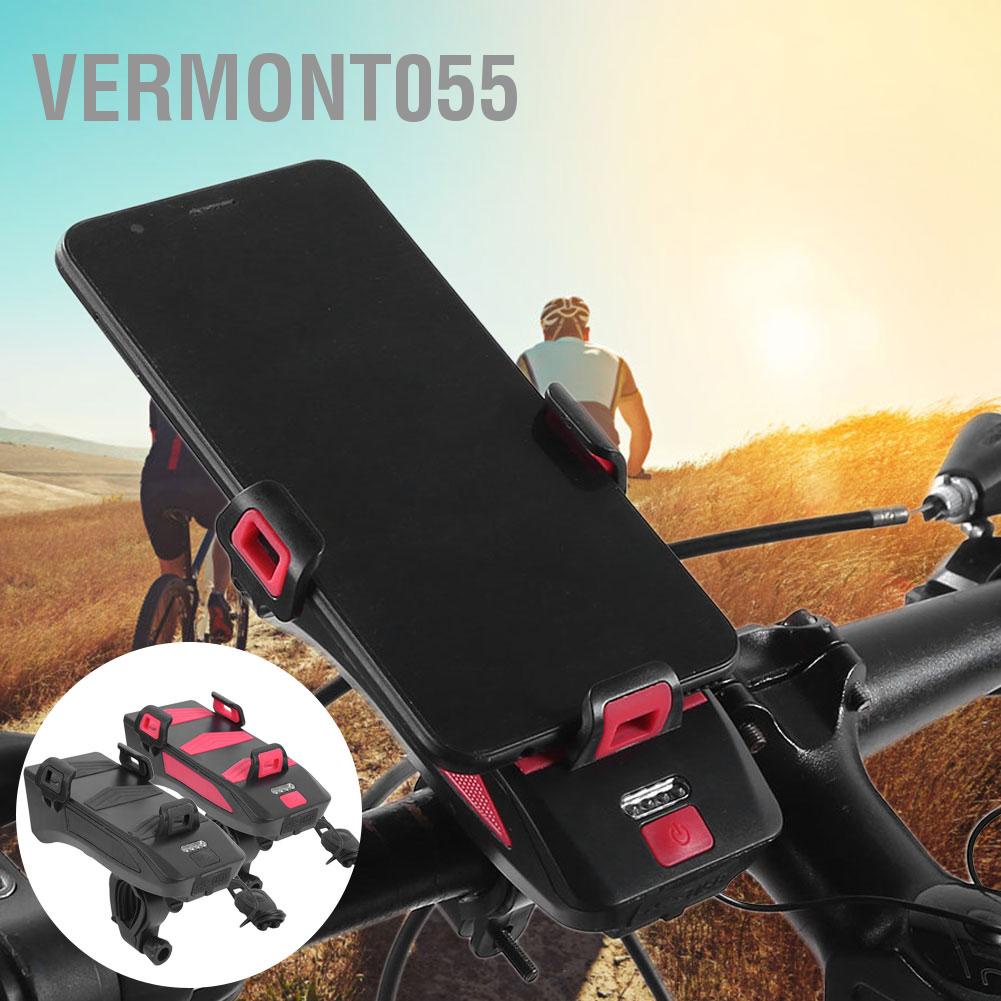 Vermont055 FH‑5501 Giá đỡ điện thoại di động dành cho xe đạp Đèn pha Còi sạc Phụ kiện đi 4 trong 1