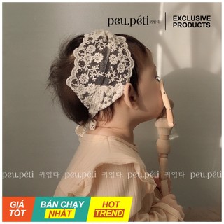 Turban ren màu beige style Hàn Quốc cho bé từ 0m peu.péti