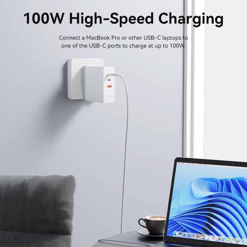 Bộ SạC Nhanh Vention 100W 3 CổNg Type c DàNh Cho Laptop / MáY TíNh BảNg / MacBook / iPad pro Air / Xiaomi pad 5pro / IPhone