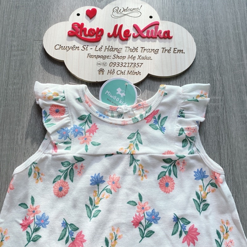 Đồ bộ áo babydoll quần dài bé gái Miwoo xuất Nhật