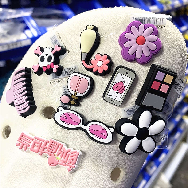 Kẹp Tóc / Lọ Hoa / Điện Thoại / Kính Mát Hình Đầu Lâu Màu Hồng Crocs Bằng PVC FZL94