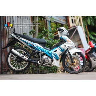 Tem Exciter 2008 - 2010 mẫu tem lửa (Xanh - trắng)