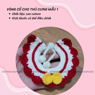 Vòng cổ cho mèo, thú cưng handmade bằng len