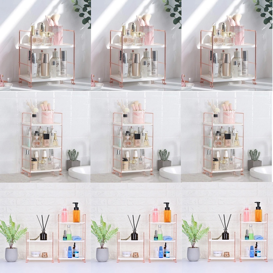 Hàng quốc tế Kệ trang điểm inox hồng rosegold SHESHOP SHE41 Vòi sen & vòi xịt vệ sinh