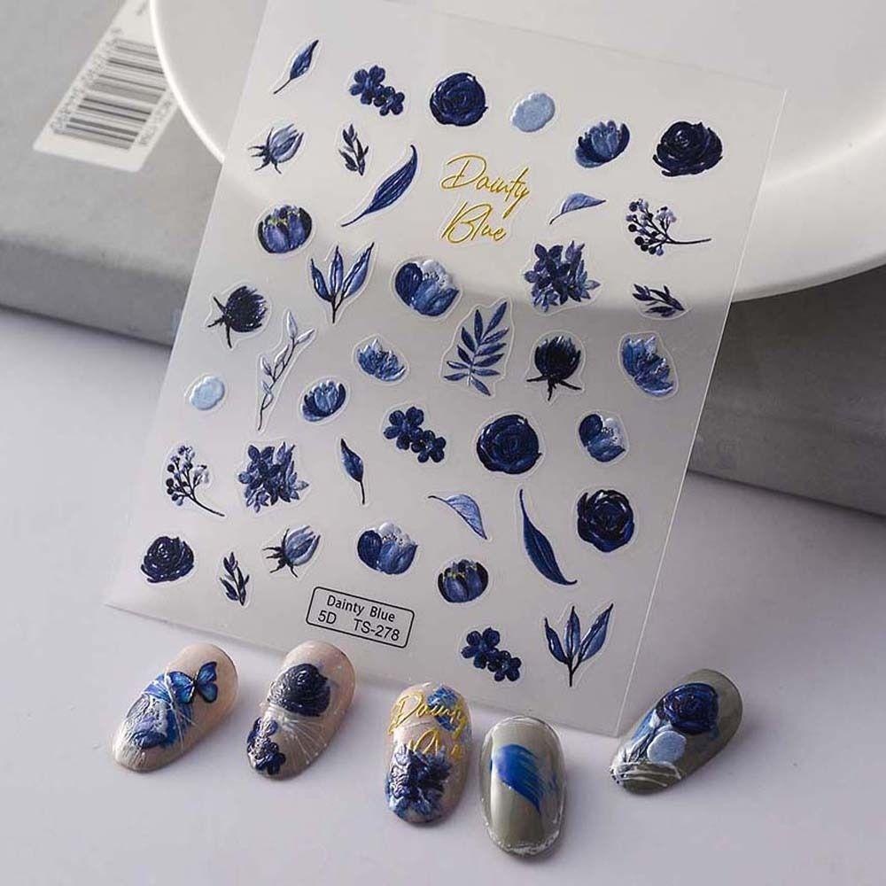 LOMBARD Miếng Dán Trang Trí Móng Tay Nghệ Thuật Họa Tiết Chim Hạc Bằng Gốm Phong Cách Trung Hoa Cổ Điển Dành Cho Nữ DIY