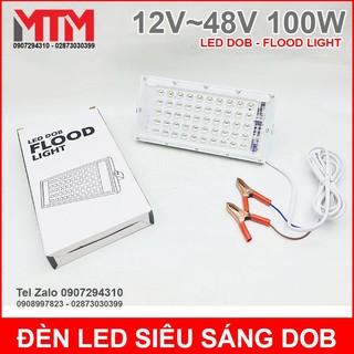 Đèn khẩn cấp dùng bình ắc quy pin 12v đến 48v 100w dc siêu sáng – led dob flood light cao cấp