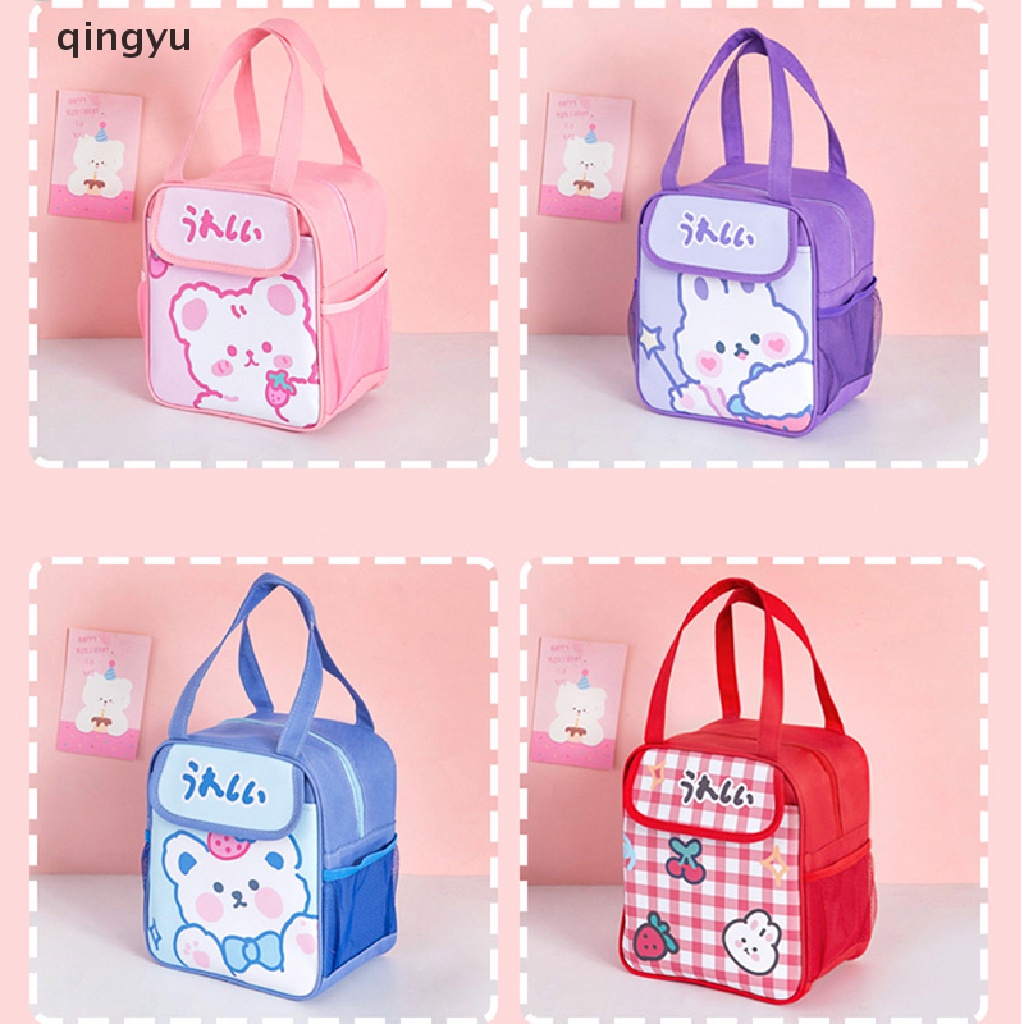 Túi Đựng Hộp Cơm Trưa Chống Nước In Hình Gấu Dễ Thương