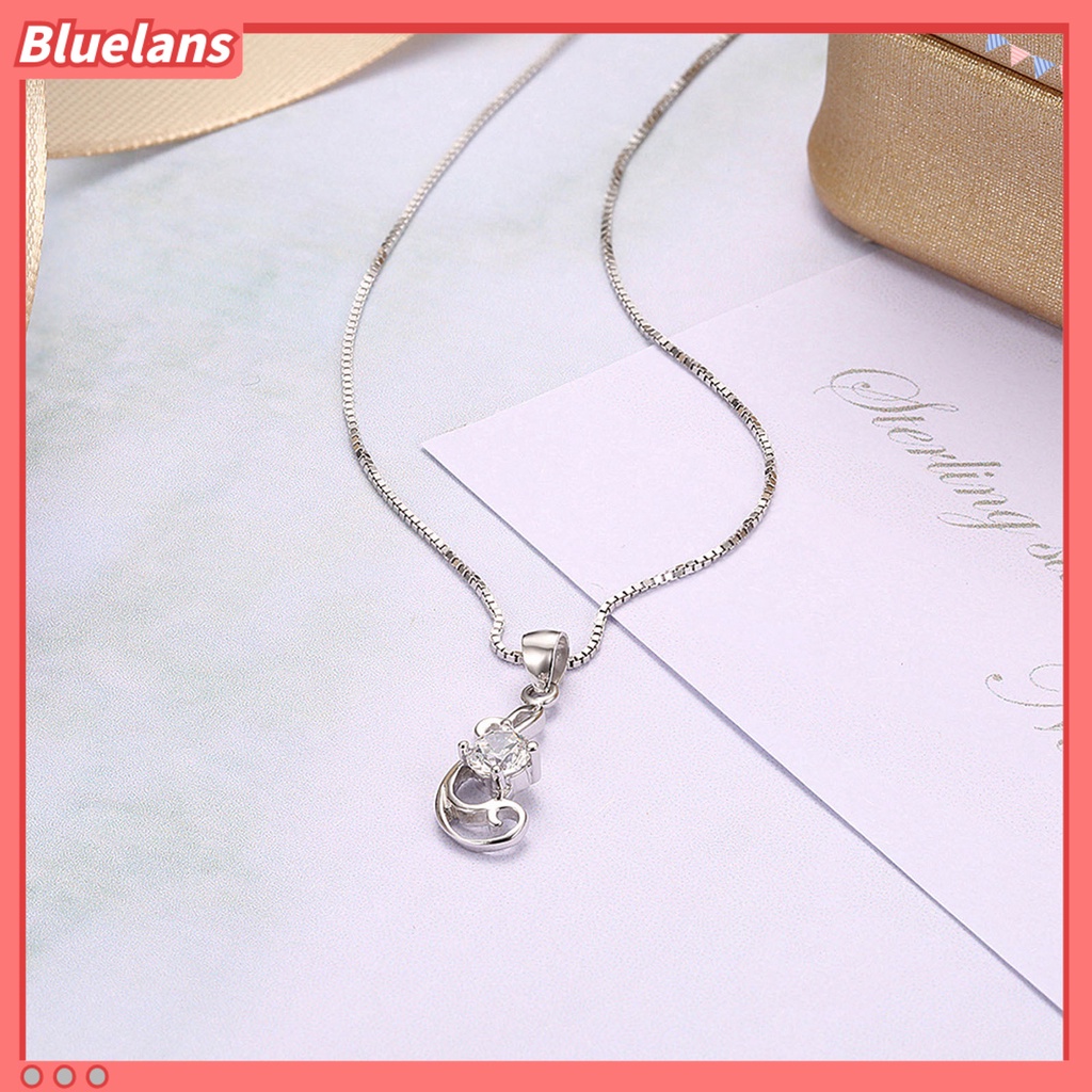 Vòng cổ Bạc 925 Mặt Hình Trái Tim Đính Đá Zircon Thời Trang Cho Nữ