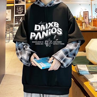 Áo Hoodie Giả 2 Lớp In Chữ Phong Cách Hàn Quốc Chất Lượng Cao Cho Nam