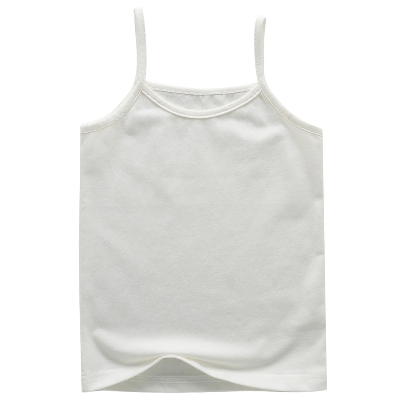Áo Tank Top Hai Dây Bằng Vải Cotton Màu Trơn Thời Trang Mùa Hè Cho Bé Gái