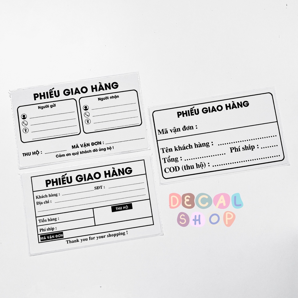 Giấy Giao Hàng, Phiếu Ship Hàng, Phiếu Giao Hàng, Giấy Ghi Mã Vận Đơn - Kích Thước 7,6x13cm - Có Keo Mặt Sau