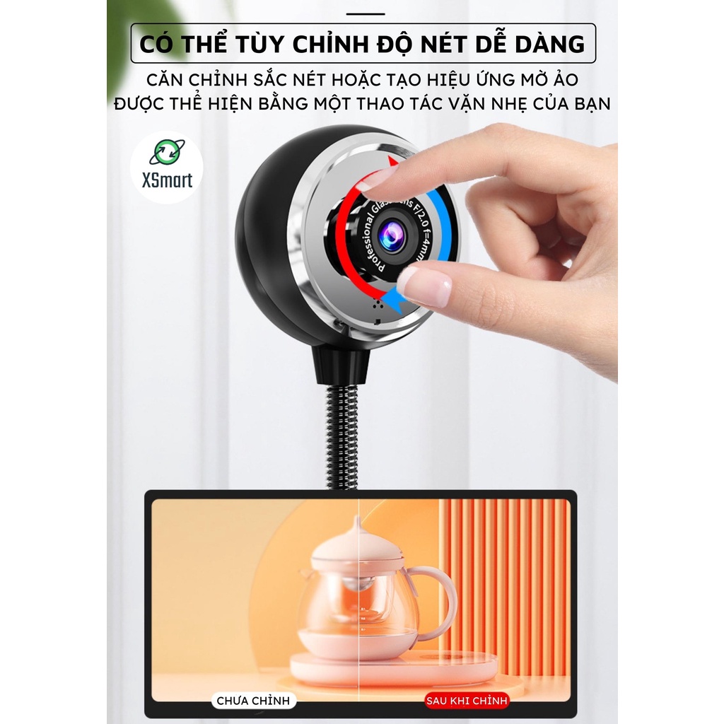 Webcam máy tính có mic xoay 360 A09 FULL HD NEW 2023 cao cấp dùng học tập, live camera trên pc laptop | BigBuy360 - bigbuy360.vn