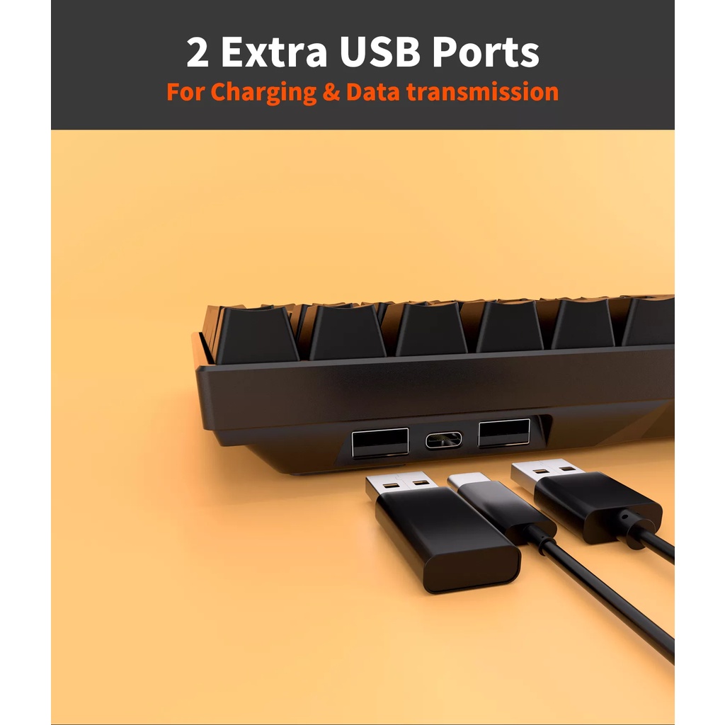 Bàn phím cơ không dây RK100 | Hotswap | RGB | 3-Modes