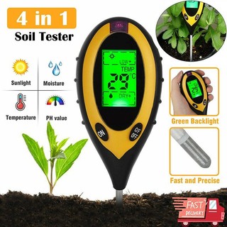 Máy đo độ ph đất 4 trong 1 heishada, ánh sáng mặt trời ẩm đồng hồ kiểm tra cho bãi cỏ cây trồng trong vườn