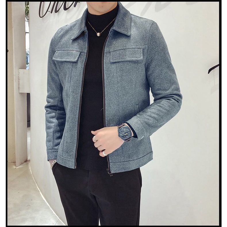 Áo khoác nam da lộn, áo khoác nam đẹp Hàn Quốc được yêu thích mẫu mới năm 2022