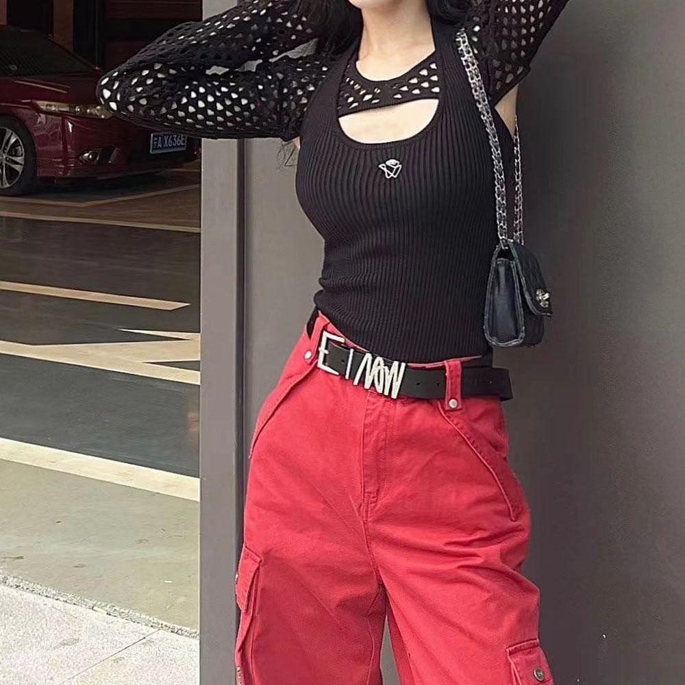 LOMBARD Thắt Lưng Da PU Phối Khóa Hợp Kim Chất Lượng Cao Cho Nam Nữ