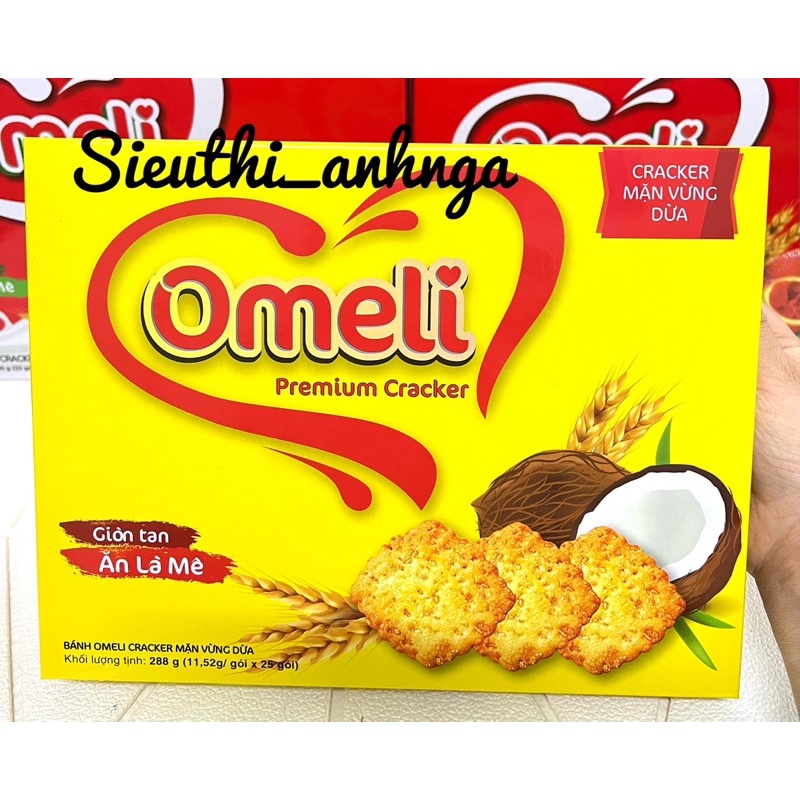 Bánh Omeli Cracker Hộp 288g/400gKhoai Tây/Vừng dừa/Gấc