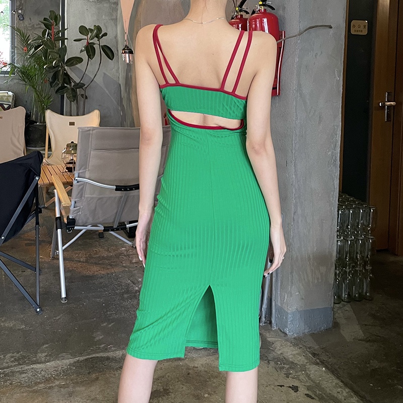 Đầm Midi Sát Nách Ôm Dáng Co Giãn Xẻ Tà Thời Trang Mùa Hè Cho Nữ