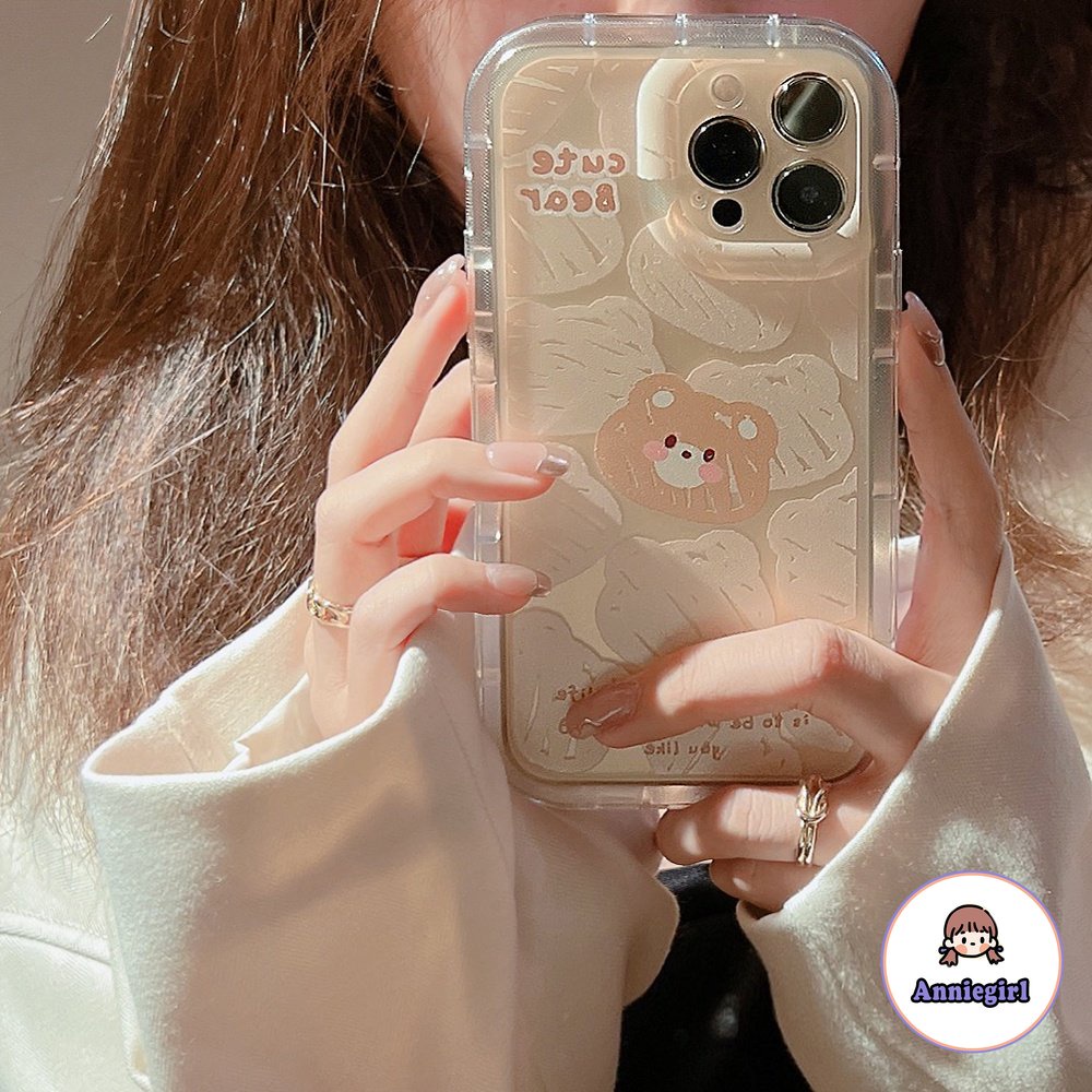 Ốp Điện Thoại TPU Mềm Nhám Chống Sốc Hình Gấu Nâu Kiểu Hàn Quốc Cho IPhone 14 13 12 11 Pro Max 14 Pro Max