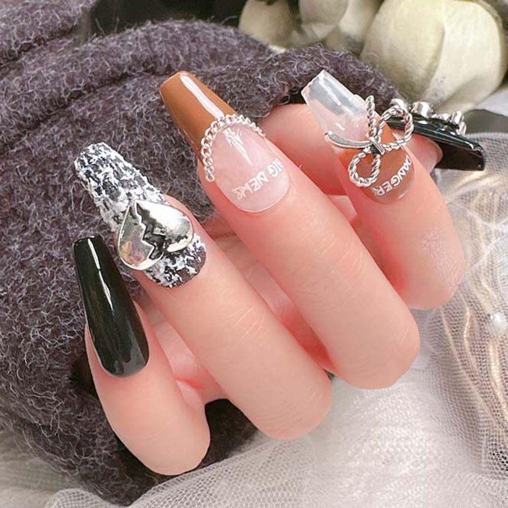 Phụ Kiện Trang Trí Móng Tay 3D Bằng Kim Loại Xinh Xắn