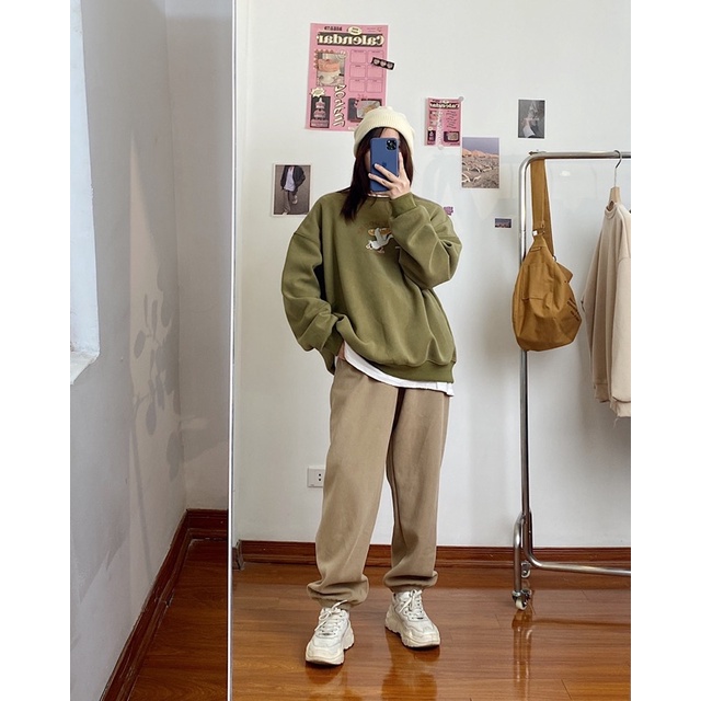 Áo sweater oversize MC21.STUDIOS nam nữ Unisex form rộng Ulzzang Streetwear Hàn Quốc chất nỉ lót bông cao cấp A3413